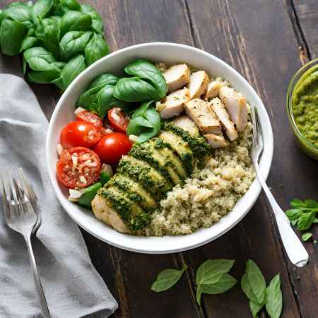 Pesto Chicken Quinoa Bowl