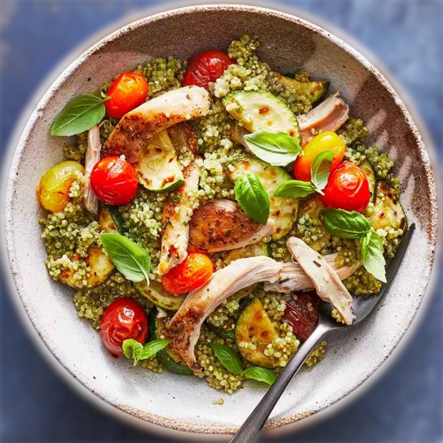 Pesto Chicken Quinoa Bowl